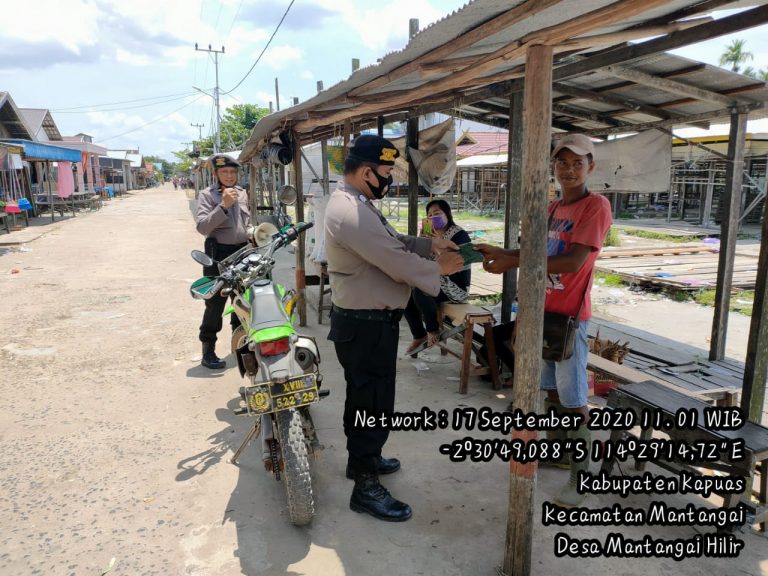 Pasar Tradisional Target Pertama Polsek Mantangai Laksanakan Operasi Yustisi