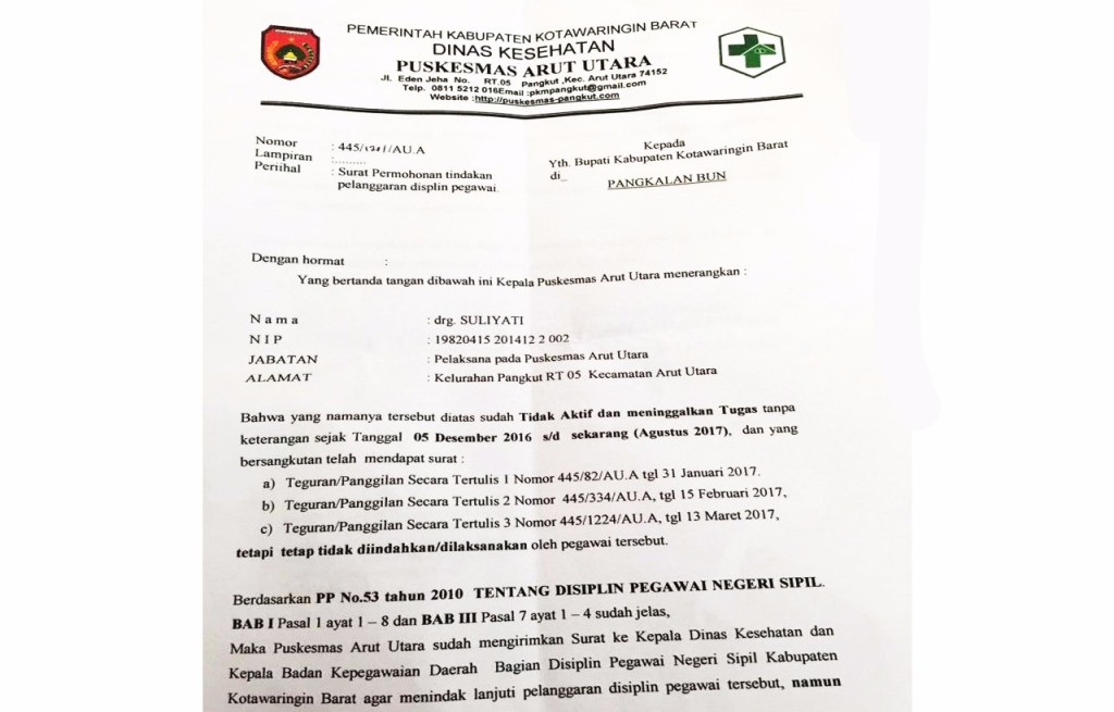 Dinkes Kobar Lindungi Pns Mangkir 9 Bulan Kotawaringin News