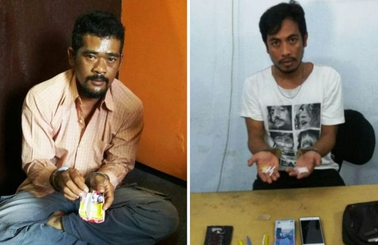 Tersangka Pengedar Narkoba Rahmadi dan Gusti Adie Saputra