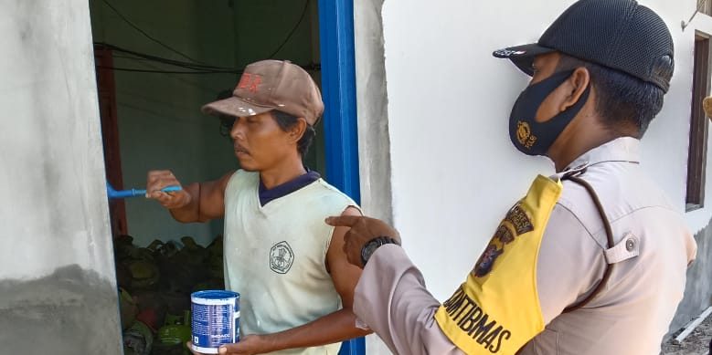 Bhabinkamtibmas Polsek Mendawai Sosialisasi Pencegahan Penyebaran Covid-19