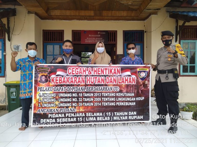 Bhabinkamtimas Polres Lamandau Sosialisasi Karhutla di Wonorejo