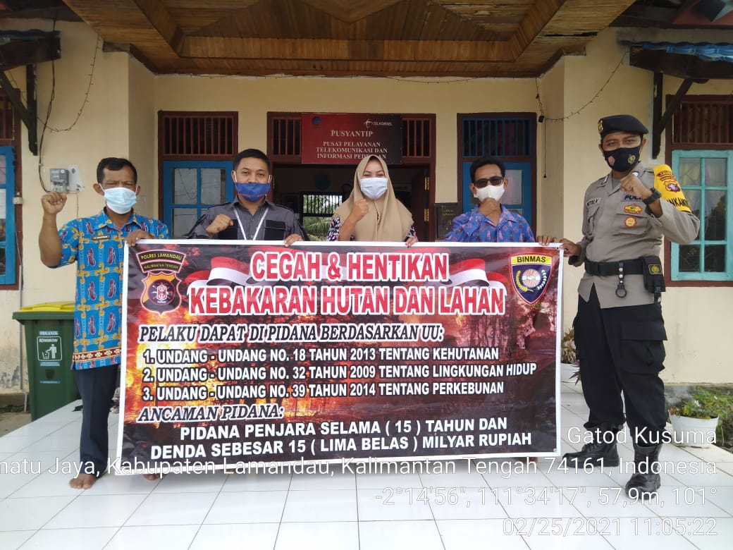 Bhabinkamtimas Polres Lamandau Sosialisasi Karhutla di Wonorejo