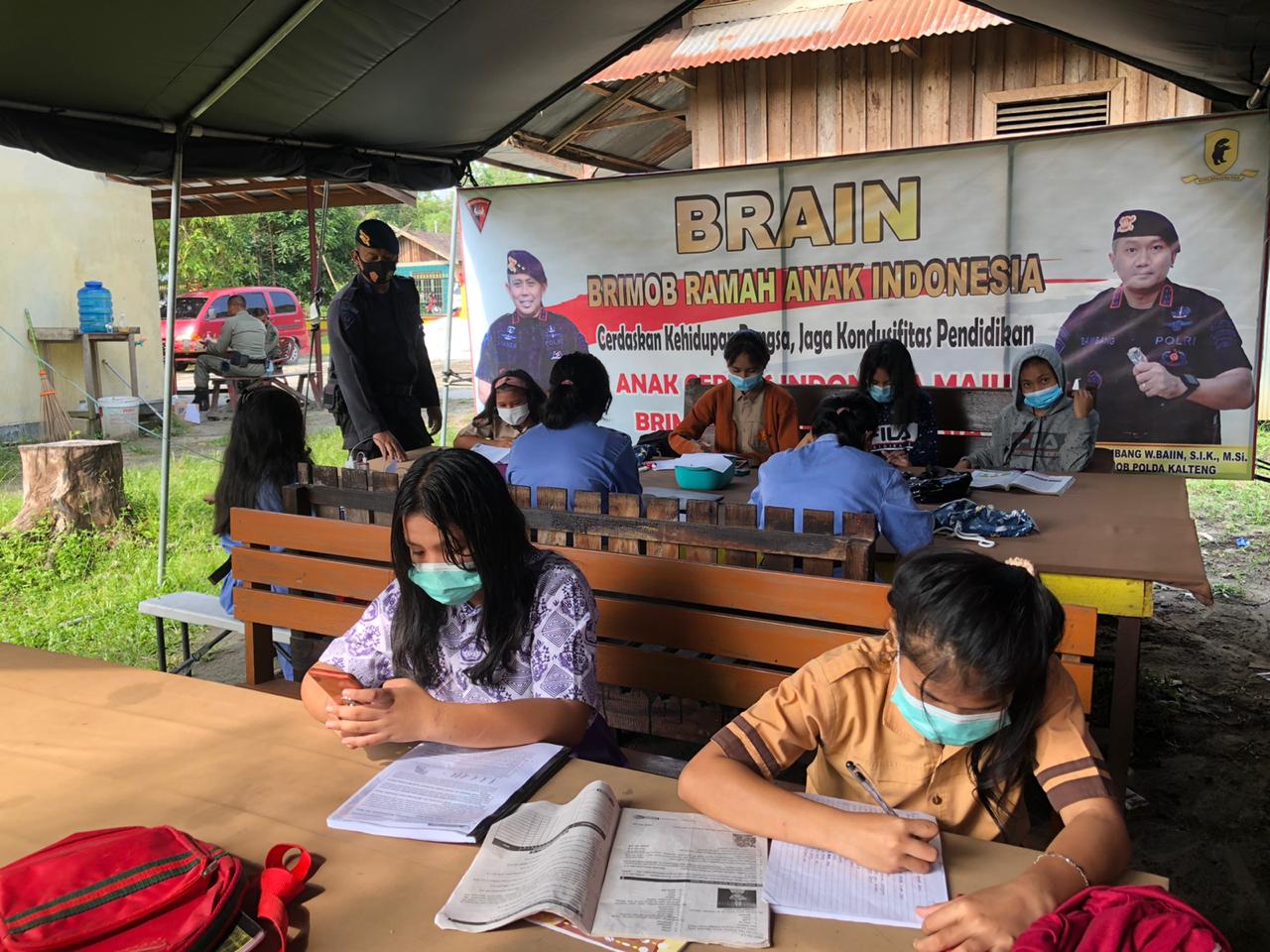 Dukung Kecerdaskan Anak, Brimob Kalteng Gelar Kegiatan BRAIN