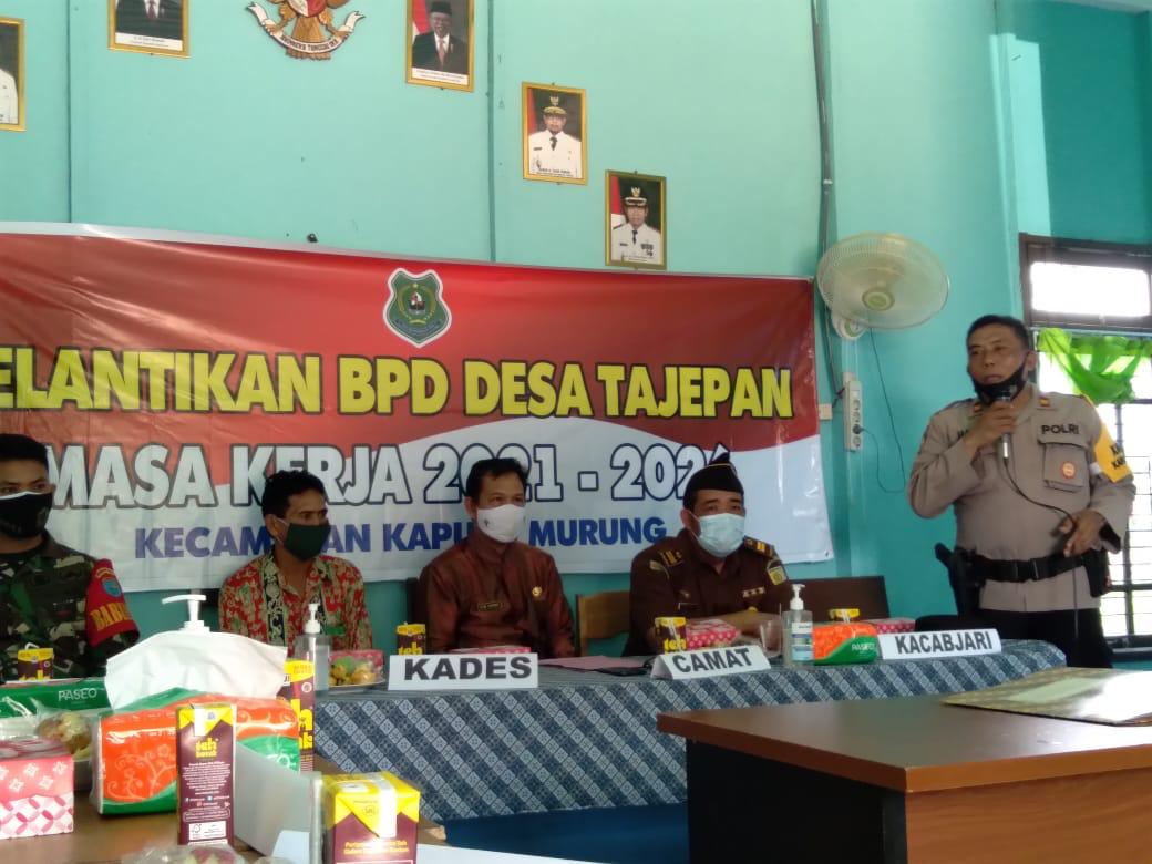 Kapolsek Kapuas Murung Hadiri Pelantikan Ketua Dan Anggota BPD