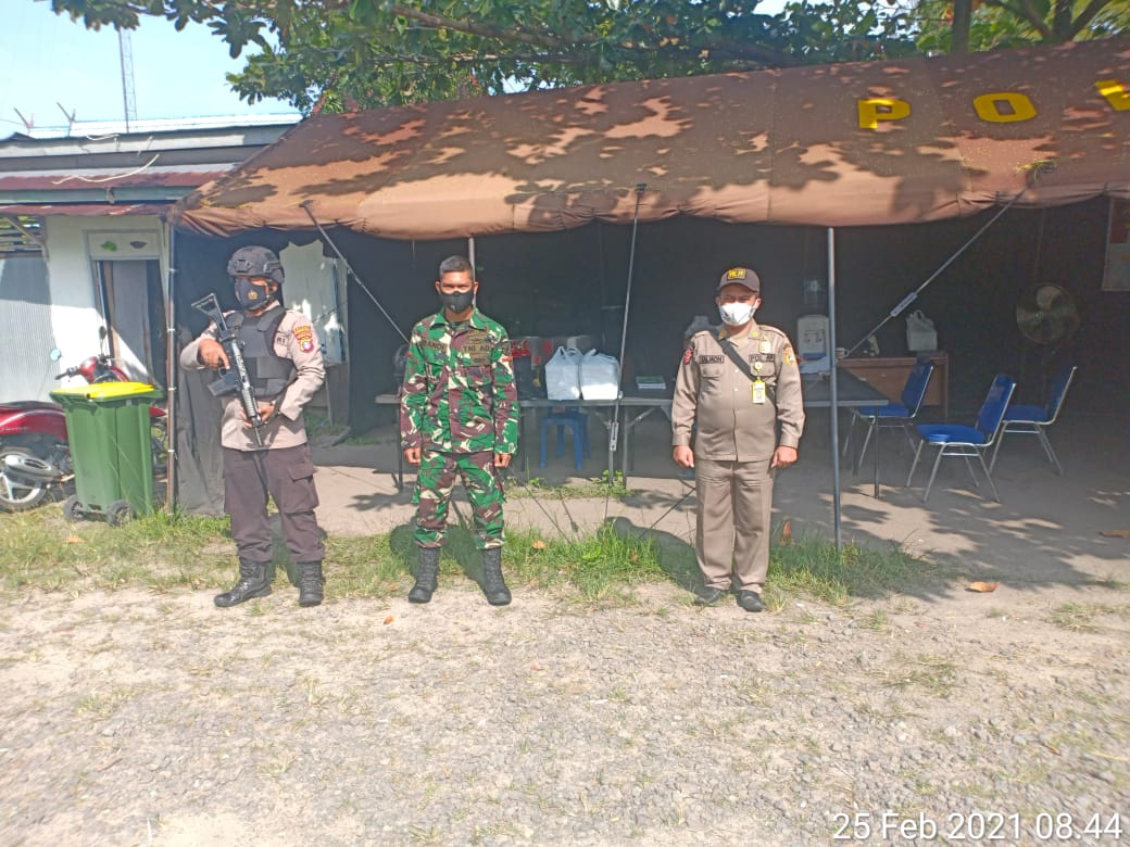 Pastikan Keamanan KPU, Personel Pos Pengamanan Laksanakan Patroli