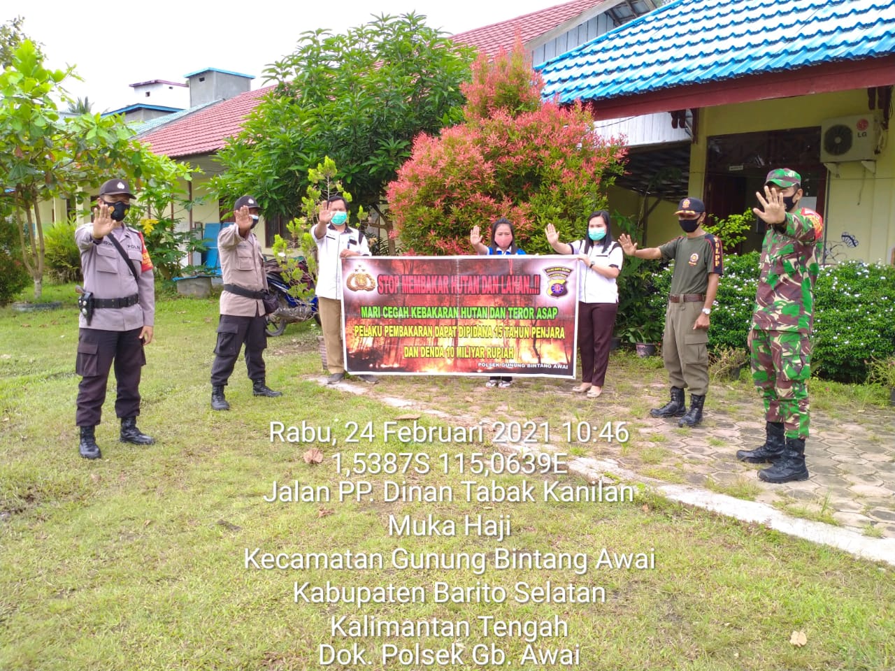 Personel Polsek GB Awai Lakukan Patroli preventif, Cegah Kebakaran Hutan dan Lahan