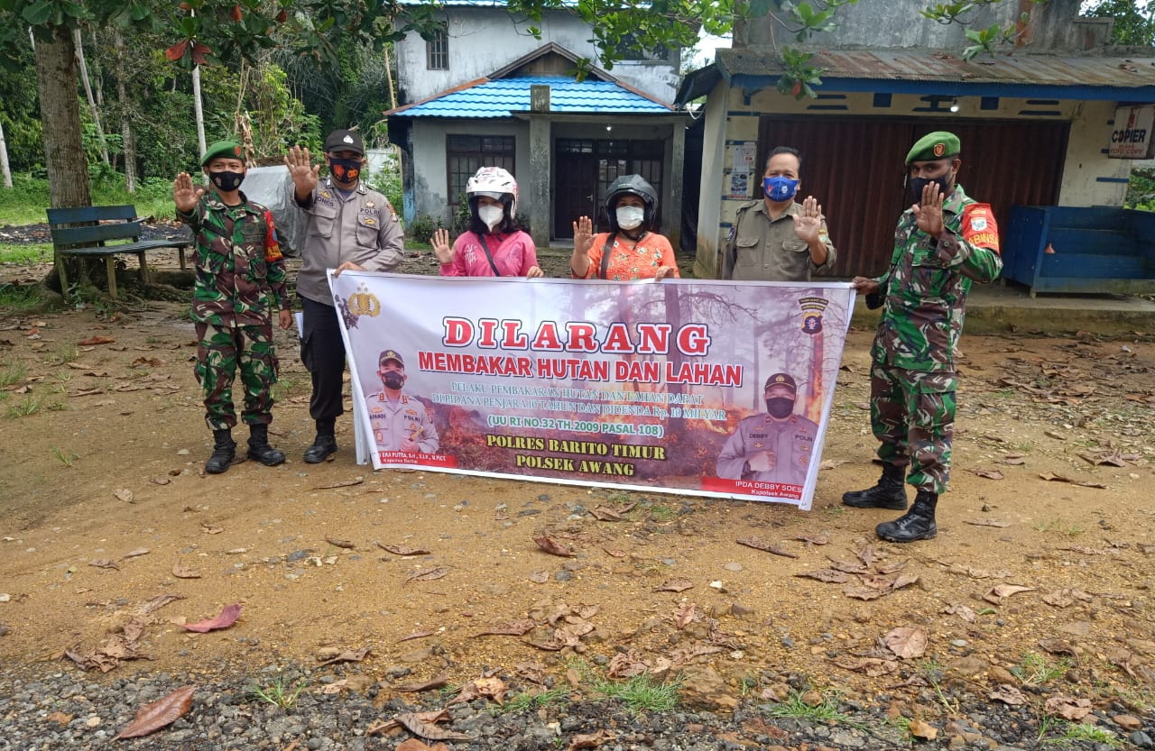 Polsek Awang Laksanakan Sosialisasi Karhutla