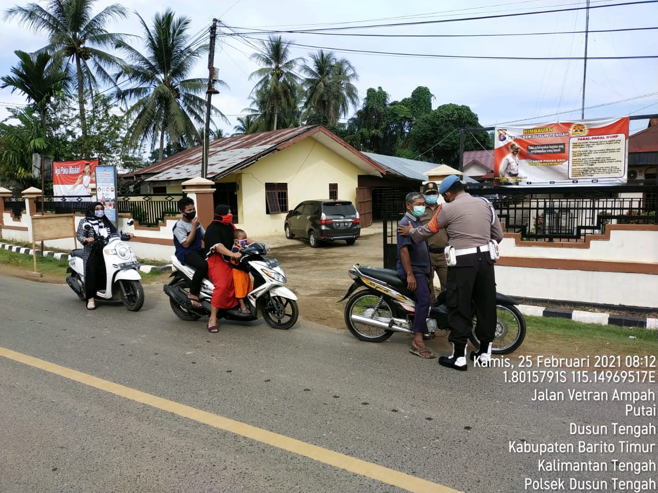 Polsek Dusteng Laksanakan Penindakan Pelanggar Protokol Kesehatan