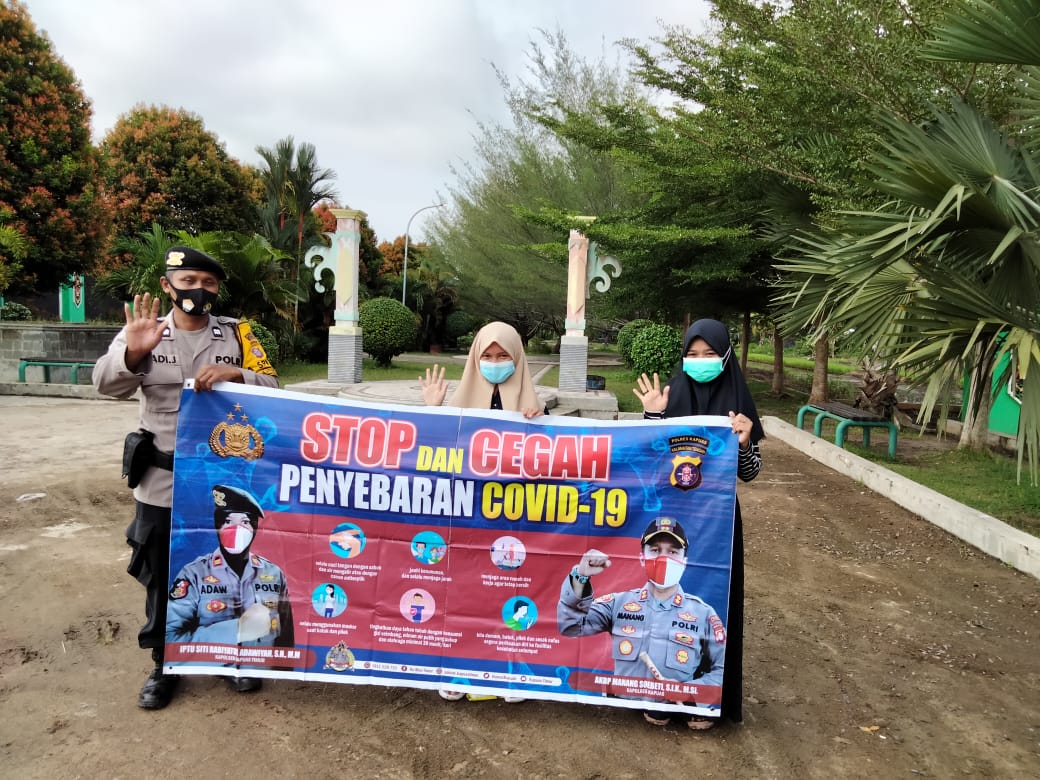 Polsek Kapuas Timur Dengan Rutin Berikan Himbauan Cegah Covid-19