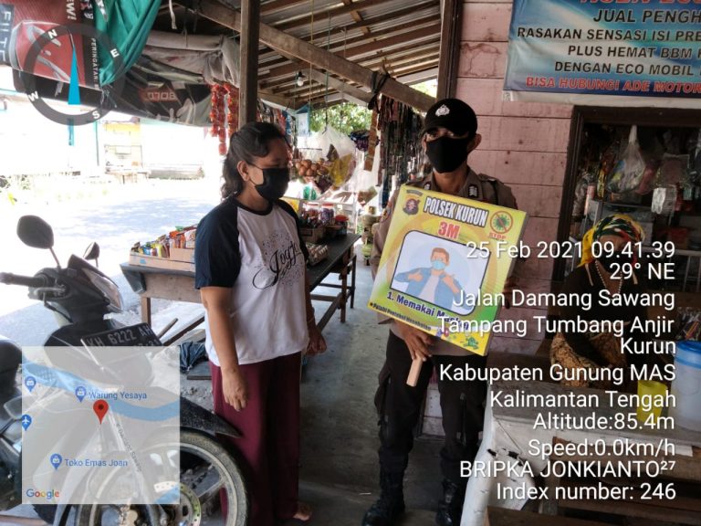 Polsek Kurun Secara Rutin Berikan Himbauan Cegah Covid-19