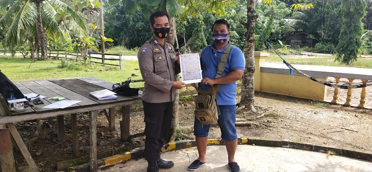 Polsek Patangkep Tutui Berikan Sosialisasi Tentang Maklumat Kalpolres Bartim