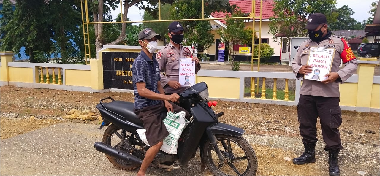 Polsek Patangkep Tutui Bersama Petugas Gabungan Laksanakan Ops Yustisi Covid-19
