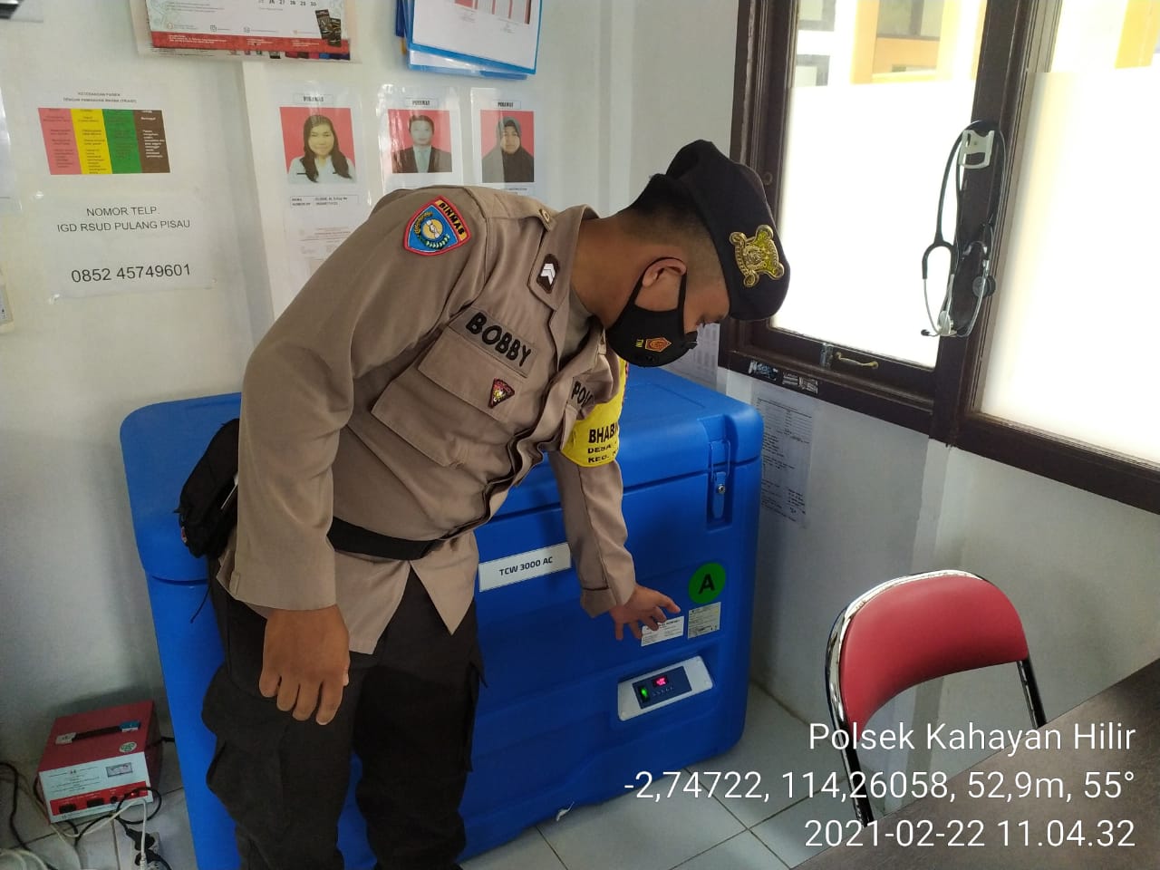 Rutin Patroli Ke Puskesmas Kelurahan Pulang Pisau Ini Yang di Lakukan Briptu Boby