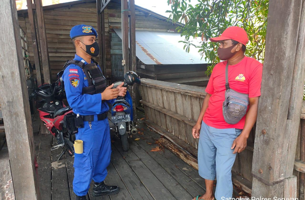 Sat Polairud Polres Seruyan Sosialisasikan Larangan Karhutla pada warga Pesisir Kab. Seruyan