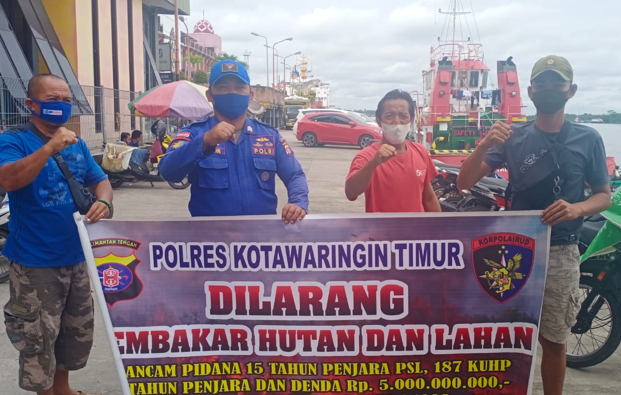 Satpolairud Polres Kotim Melaksanakan Sosialisasi Larangan Pembakaran