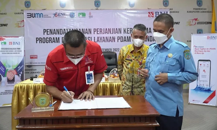 perjanjian antara pdam dengan bni diteken